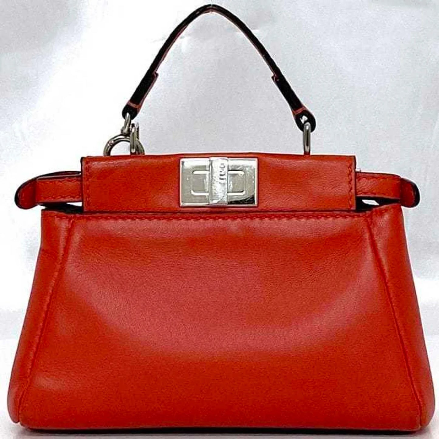 Fendi Micro Peekaboo Flowerland in Pelle Rossa