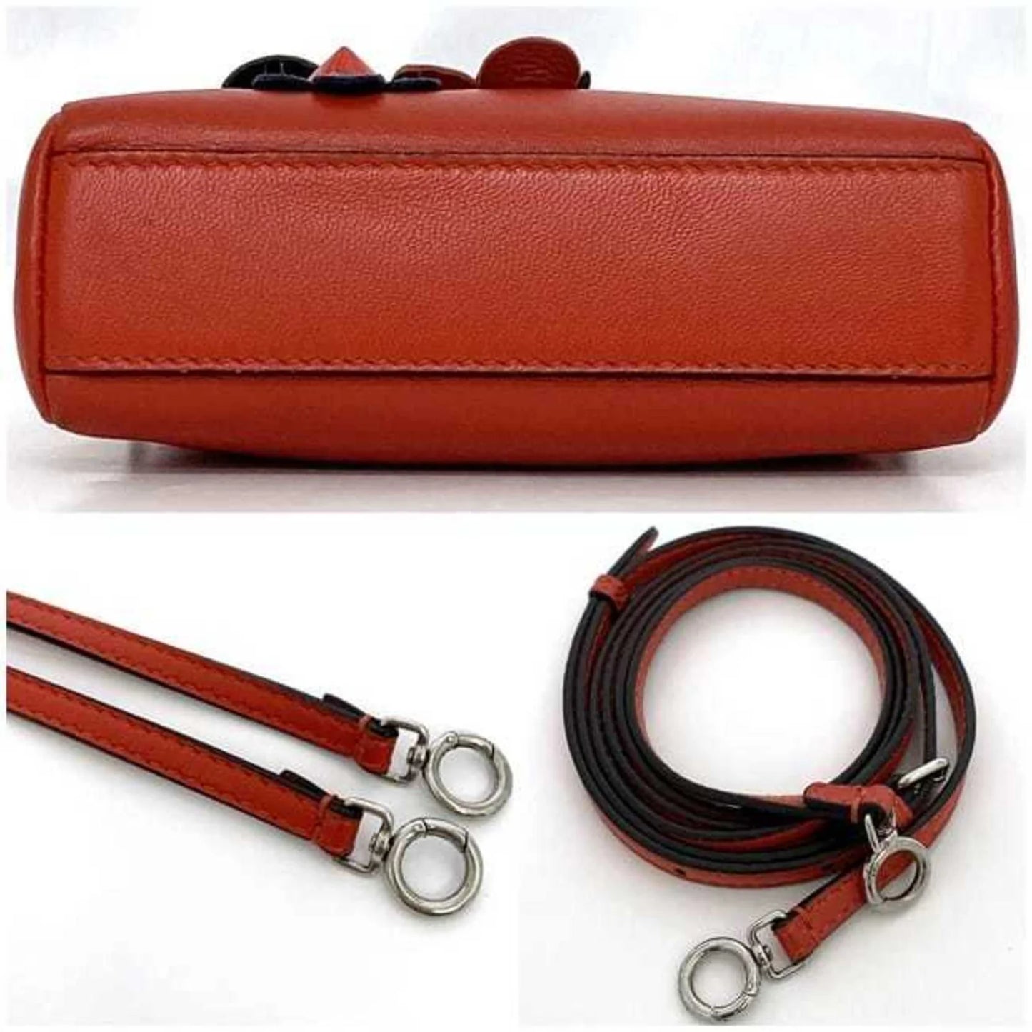Fendi Micro Peekaboo Flowerland in Pelle Rossa