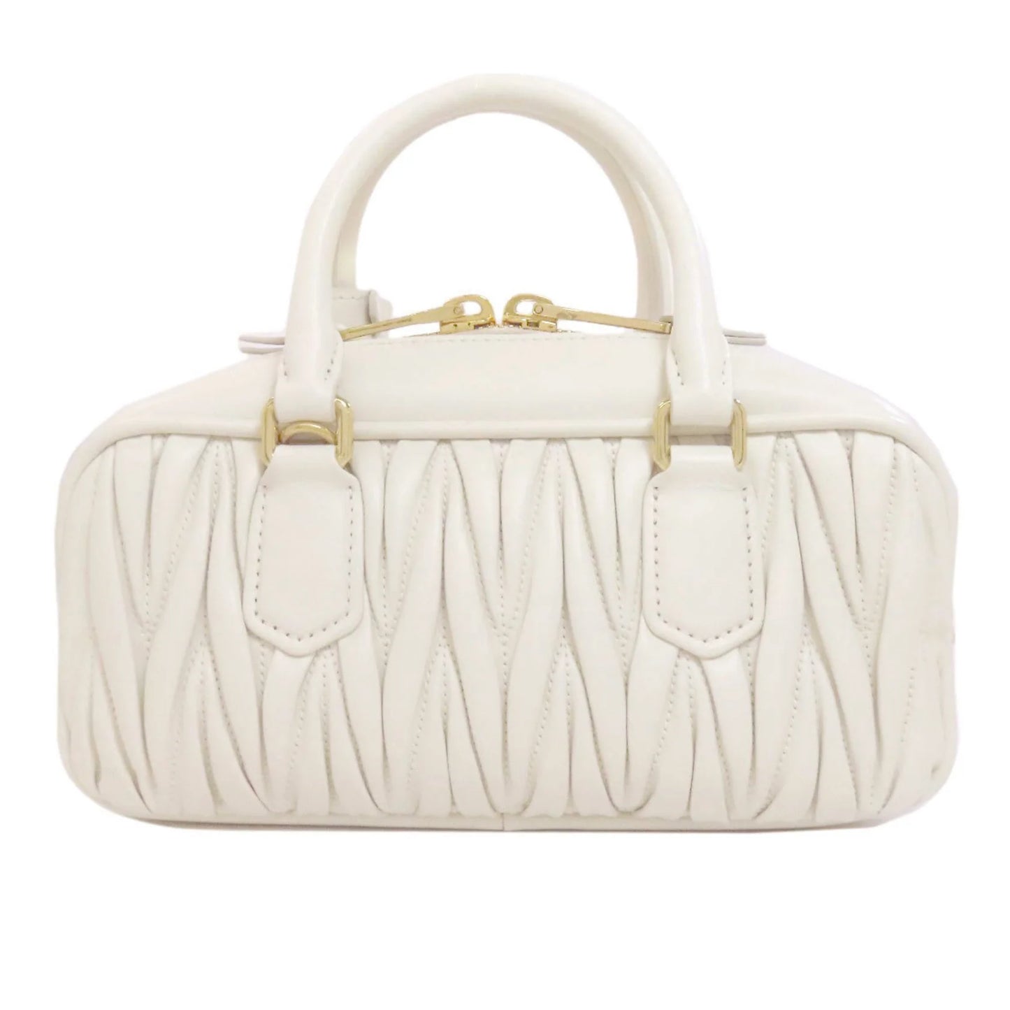 Miu Miu Arcadie Matelassé in Pelle di Vitello Bianca