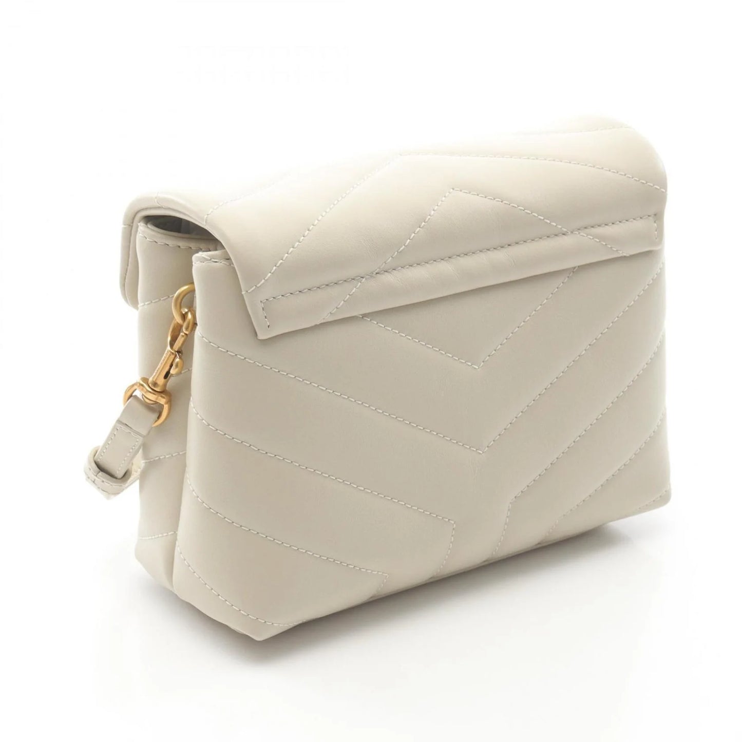 Saint Laurent LouLou Toy in pelle trapuntata avorio