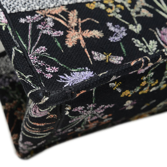 Christian Dior Dior Book Tote Borsa media in tela floreale nera M1296 BP