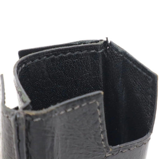 Hermes Porta carte di credito HERMES Rodring Porta carte di credito in pelle nera con timbro □F