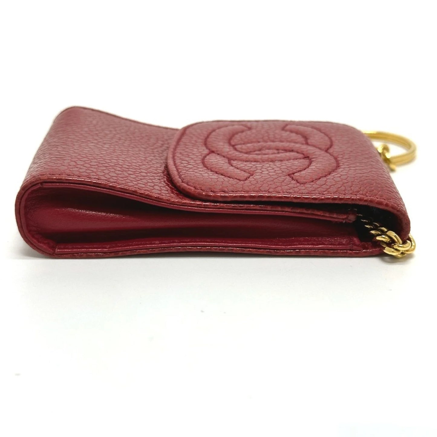 Chanel Portasigari con Catena – Pelle Caviar Rossa
