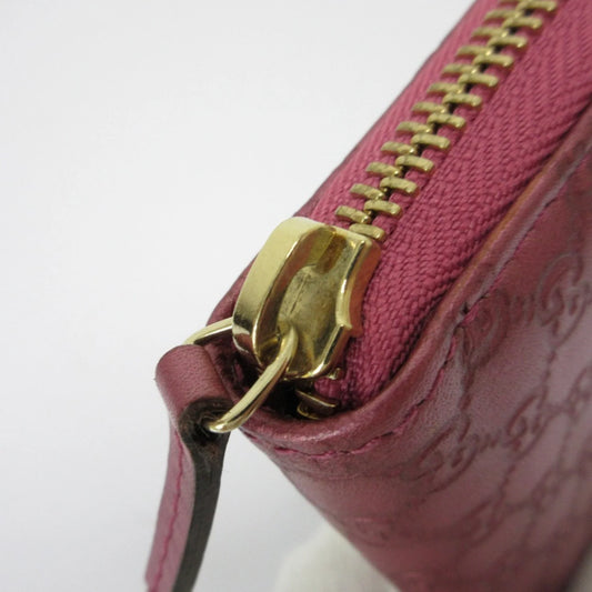 Gucci  Portafoglio/portamonete in pelle Microsima con cerniera rotonda GUCCI, rosa metallizzato da donna