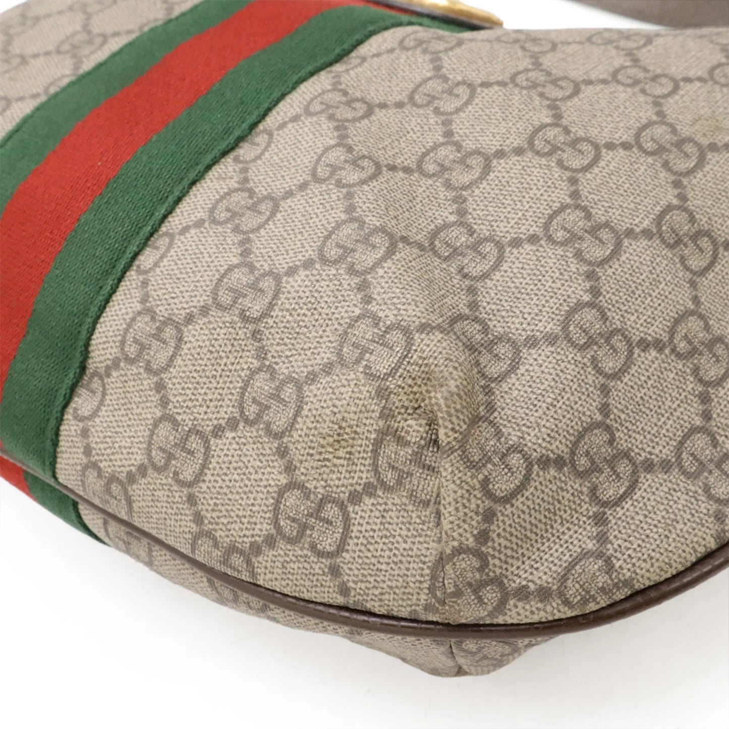 Gucci Borsa a tracolla media GUCCI Ophidia GG Supreme in PVC e pelle, beige moka marrone,