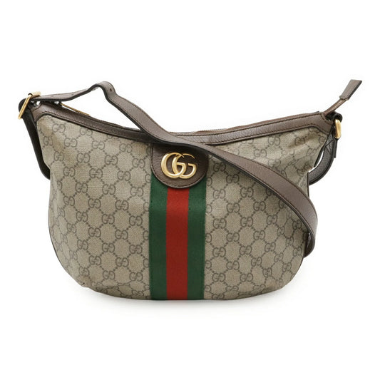 Gucci  Borsa a tracolla media GUCCI Ophidia GG Supreme in PVC e pelle, beige moka marrone,