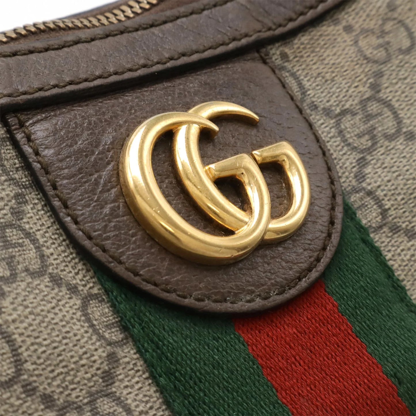 Gucci Borsa a tracolla media GUCCI Ophidia GG Supreme in PVC e pelle, beige moka marrone,