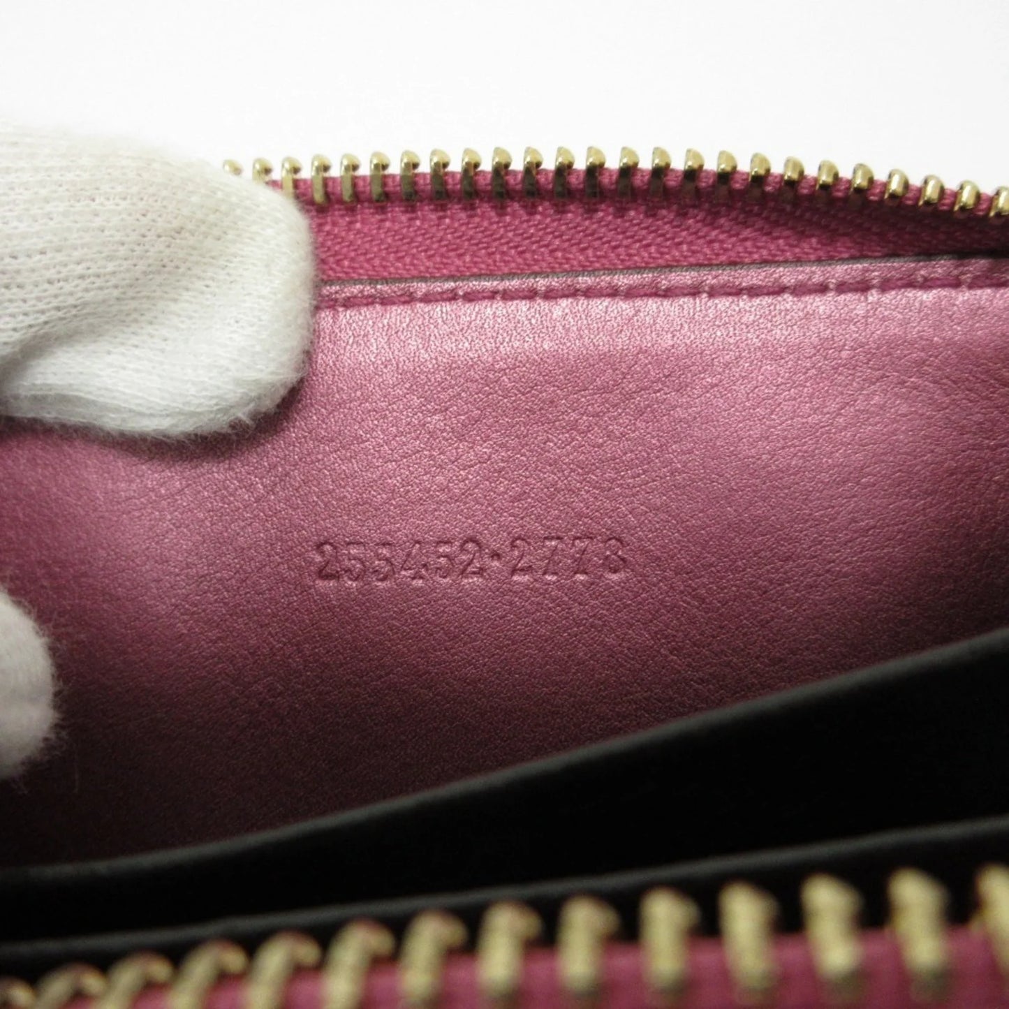 Gucci Portafoglio/portamonete in pelle Microsima con cerniera rotonda GUCCI, rosa metallizzato da donna