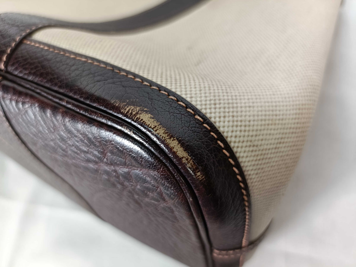 Hermès Garden Party 36 PM – Toile grigia e Buffle beige, hardware argento (2015)