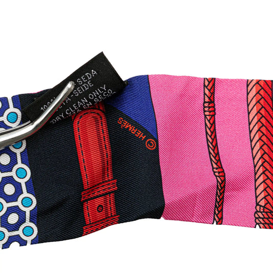 Hermes Sciarpa in twilly di seta Clic Clac Modern Cannage