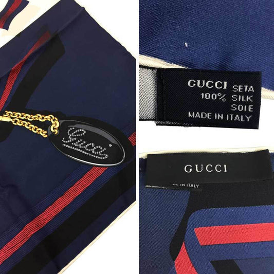 Gucci – Foulard in Seta Navy & White (85×85 cm)
