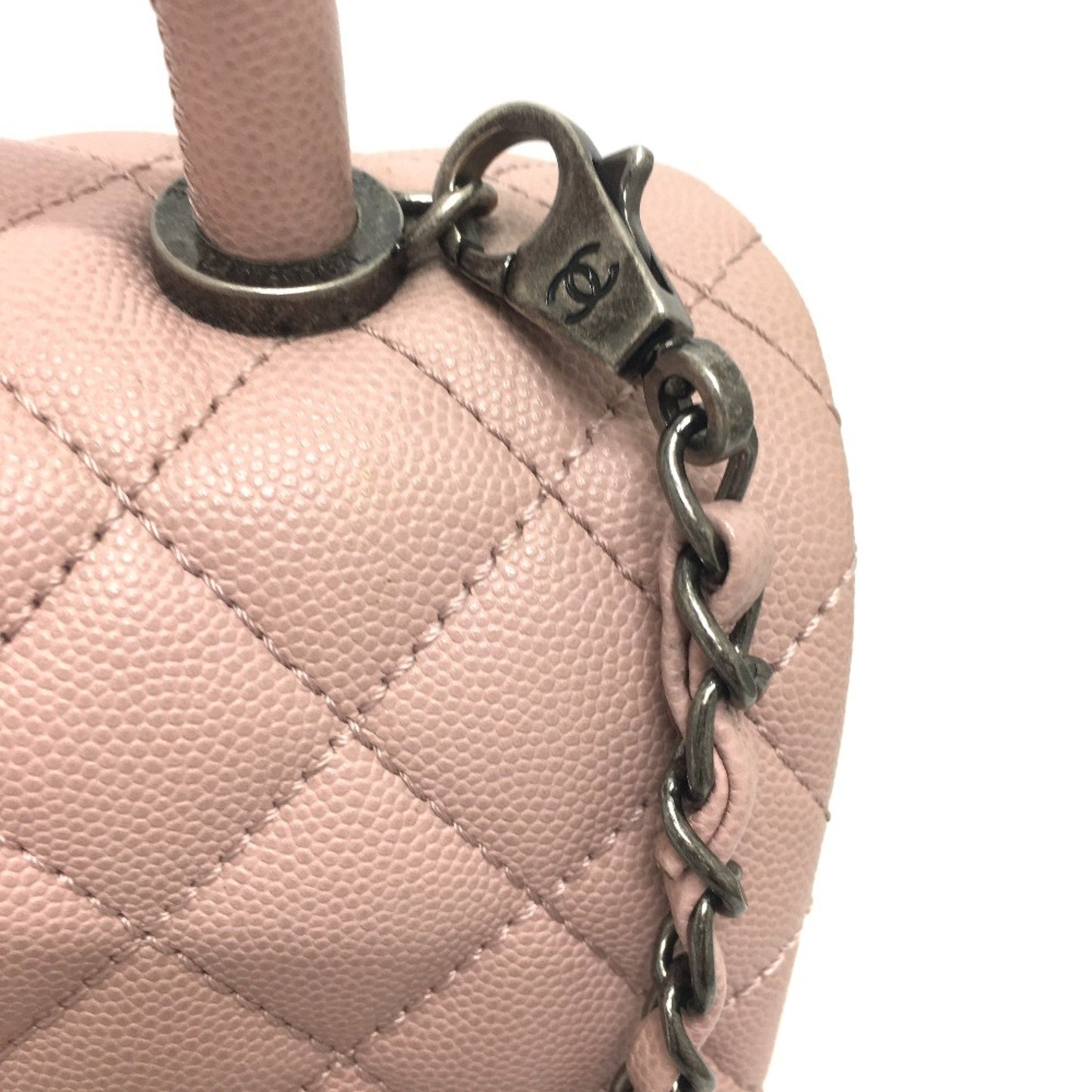 Chanel Coco Handle in pelle rosa trapuntata – Medium