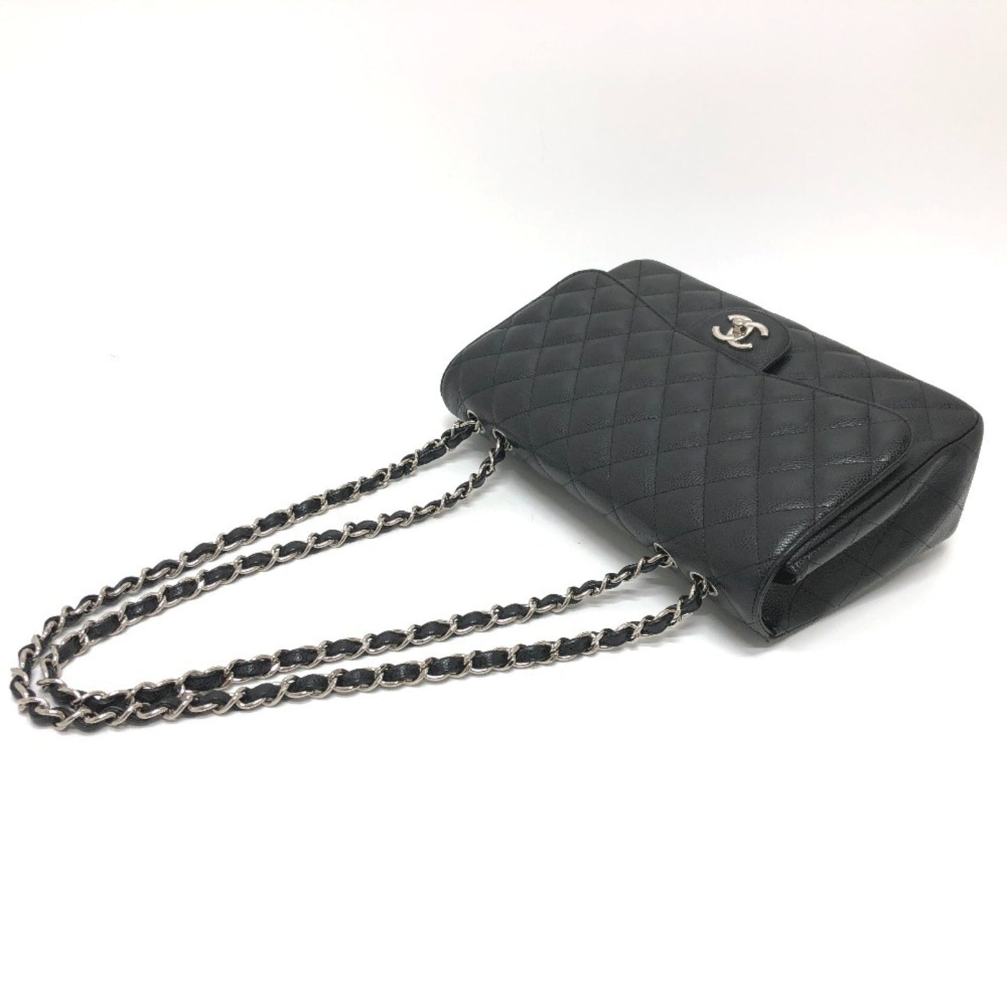 Chanel Classic Flap Medium – Caviar Nero & Hardware Argento – Made in Italy