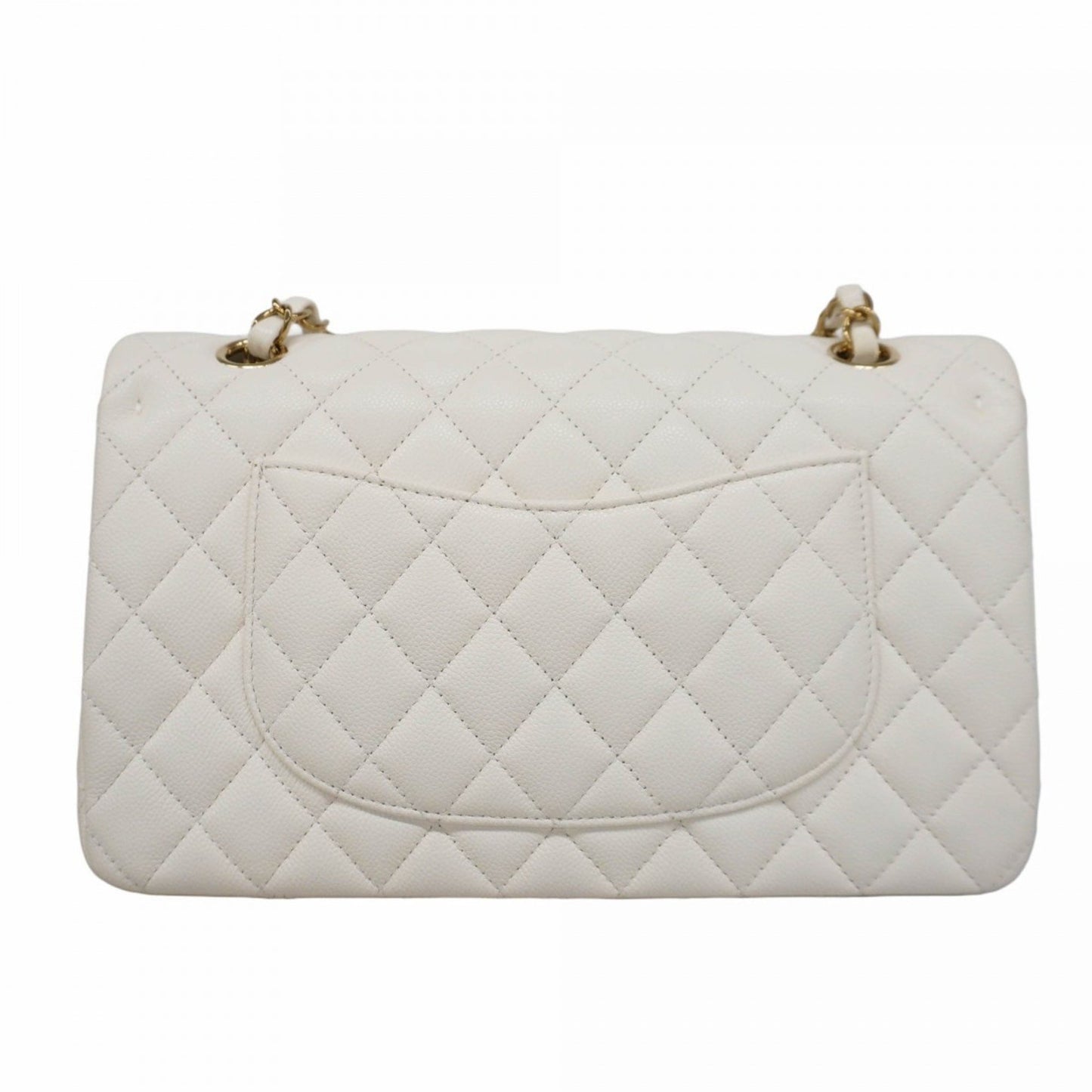 Chanel Classic Flap Bag in pelle bianca – Medium Size