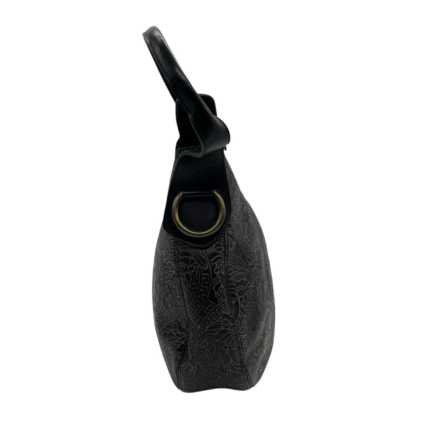 Versace Medusa – Hobo bag in pelle nera incisa