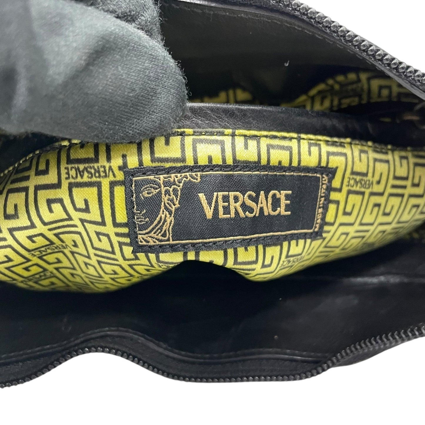 Versace Medusa – Hobo bag in pelle nera incisa