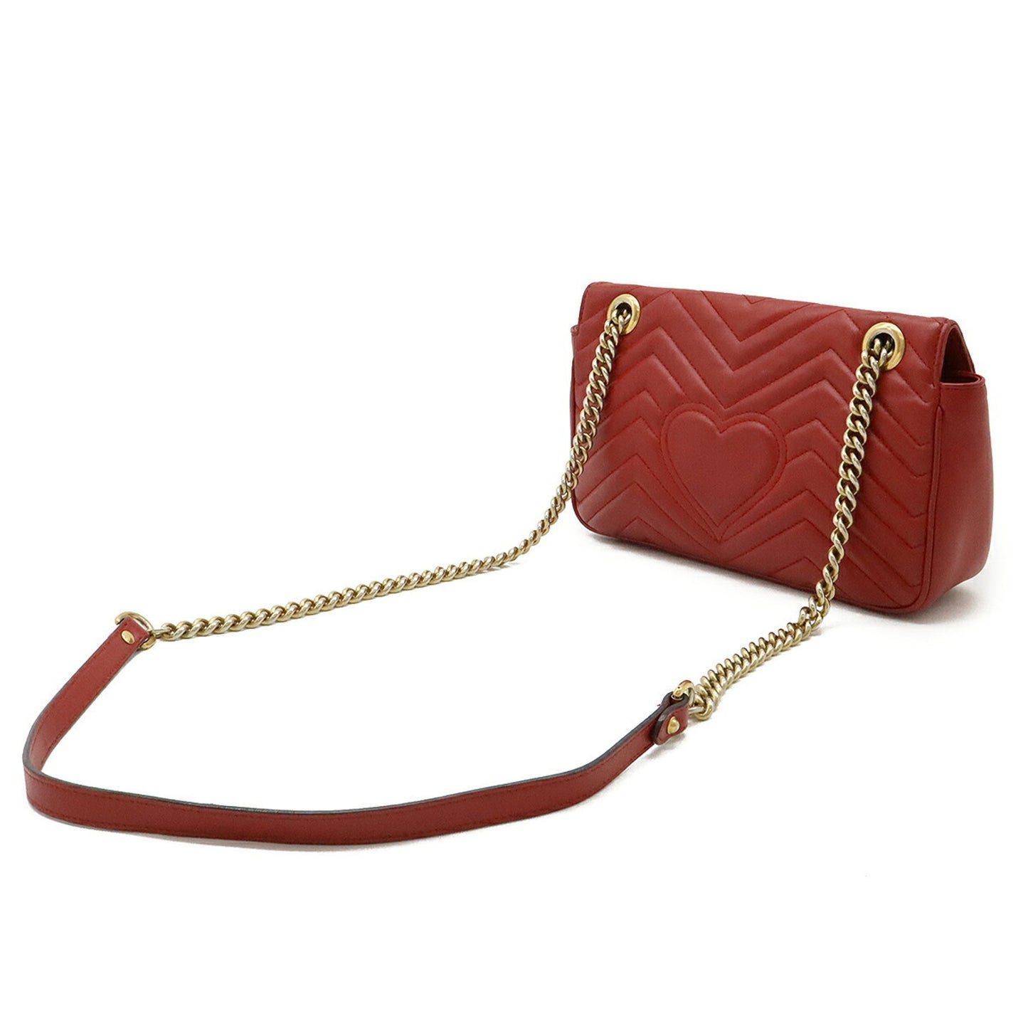 Gucci Marmont Small – Pelle Matelassé Rossa con Catena Dorata