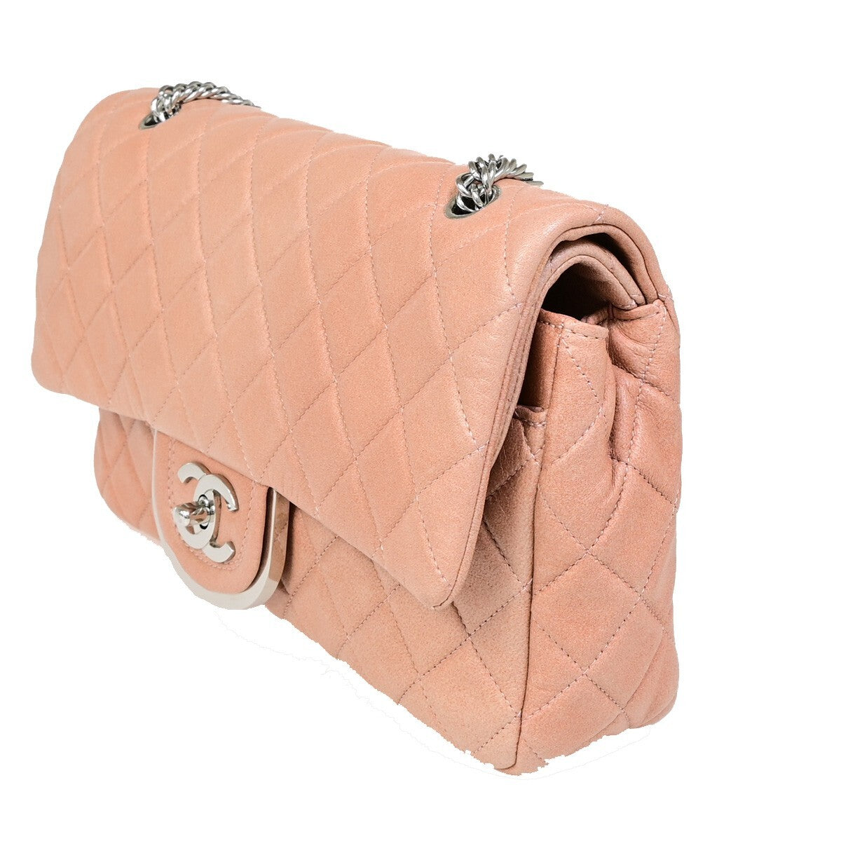 Chanel Classic Double Flap Medium in Pelle Rosa – Hardware Argento