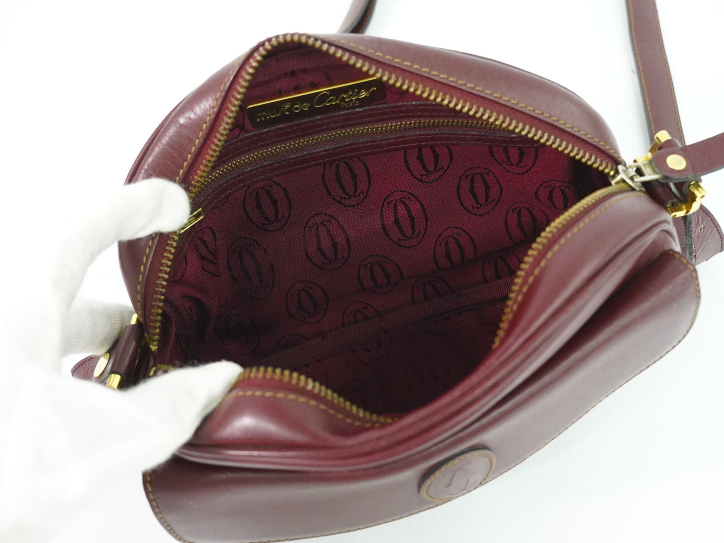 Cartier Must de Cartier Bordeaux in Pelle – Crossbody Vintage