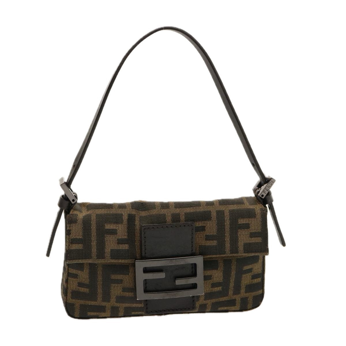 Fendi Baguette Mini Zucca Canvas e Pelle Nera – Made in Italy