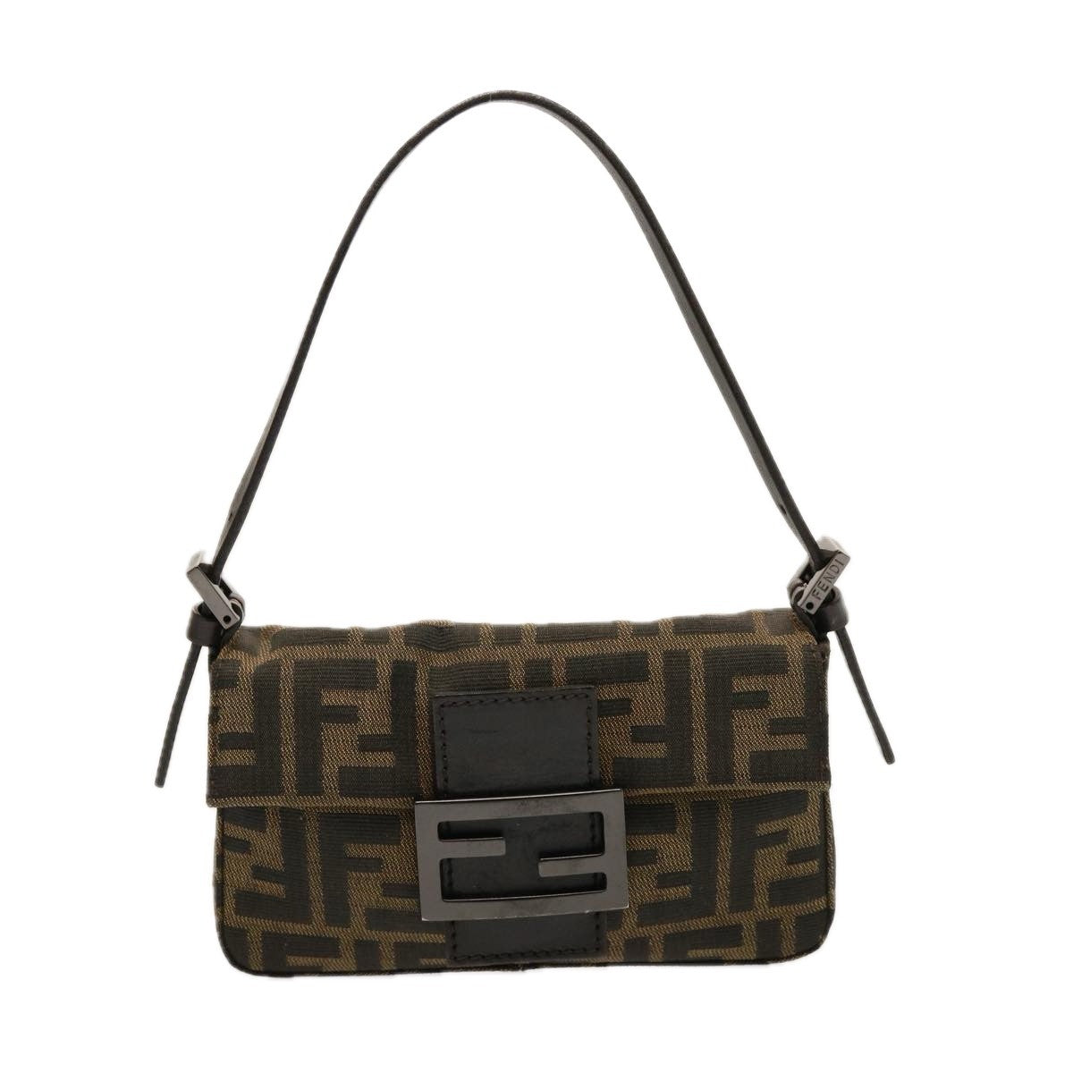 Fendi Baguette Mini Zucca Canvas e Pelle Nera – Made in Italy