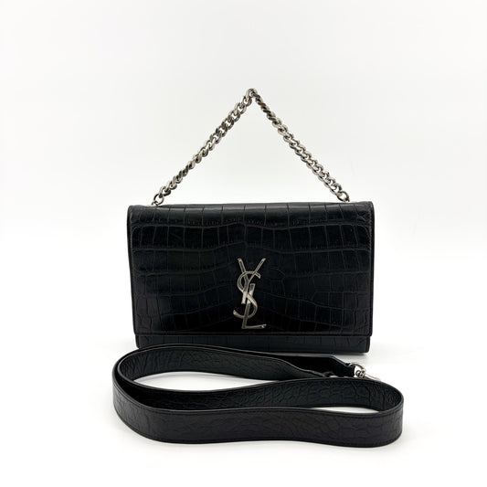 Saint Laurent Kate Medium stampa cocco Nera