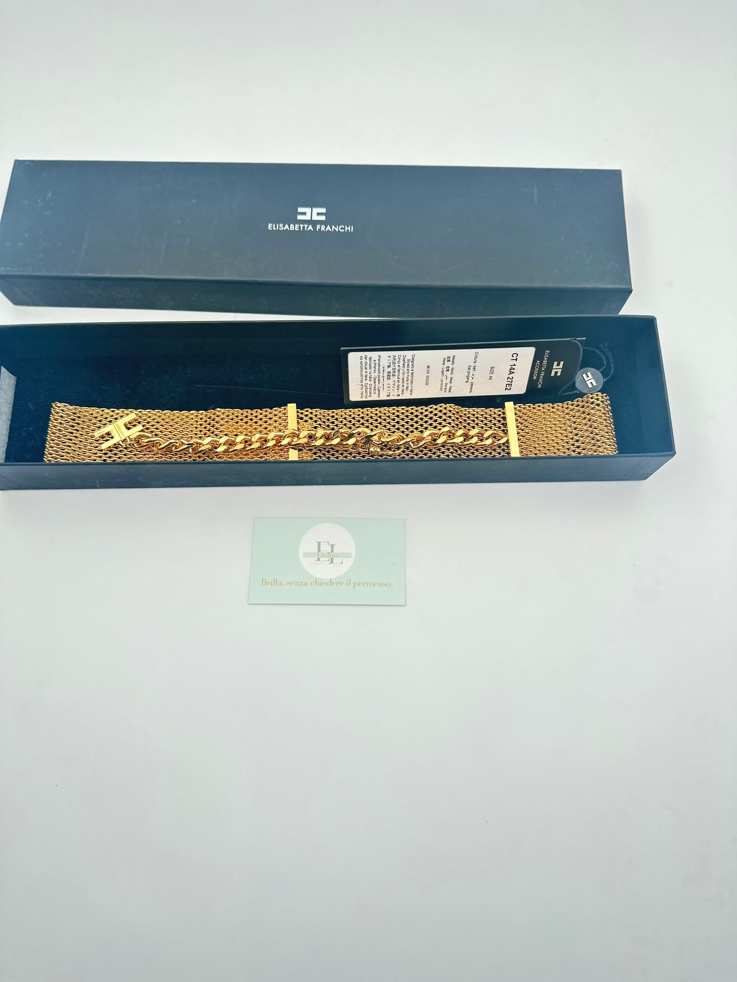 ELISABETTA FRANCHI CINTURA IN MAGLIA LIGHT GOLD / SPEDIZIONE H24