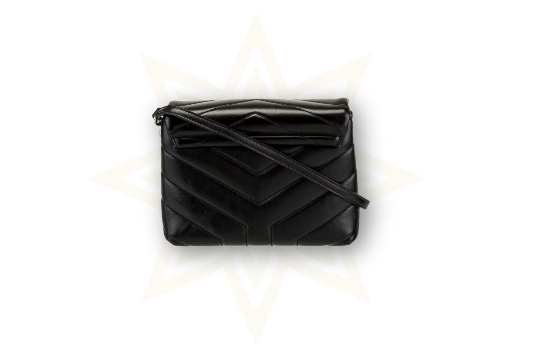 Saint Laurent Loulou Toy in pelle nera – Silver Hardware