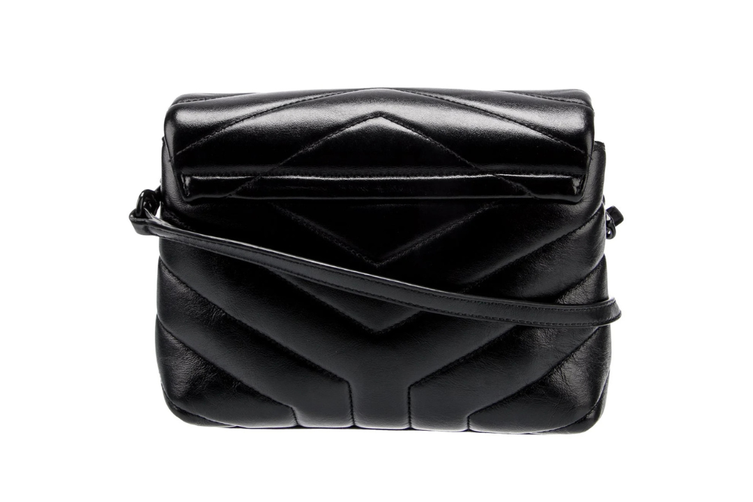 Saint Laurent LouLou Puffer Small in pelle nera matelassé – Black Hardware