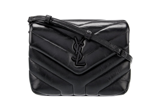 Saint Laurent LouLou Puffer Small in pelle nera matelassé – Black Hardware