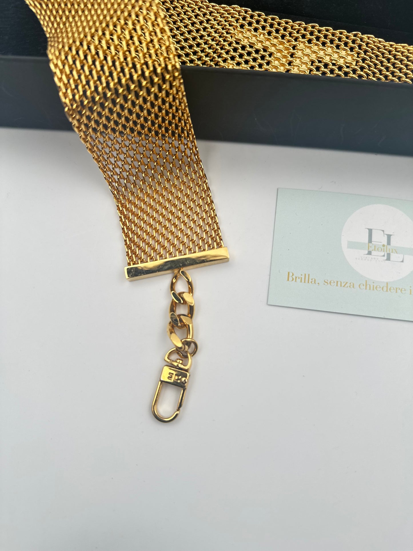 ELISABETTA FRANCHI CINTURA IN MAGLIA LIGHT GOLD / SPEDIZIONE H24