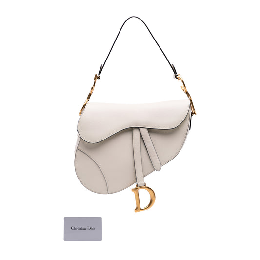 Dior Saddle Bag in pelle bianca – 2019