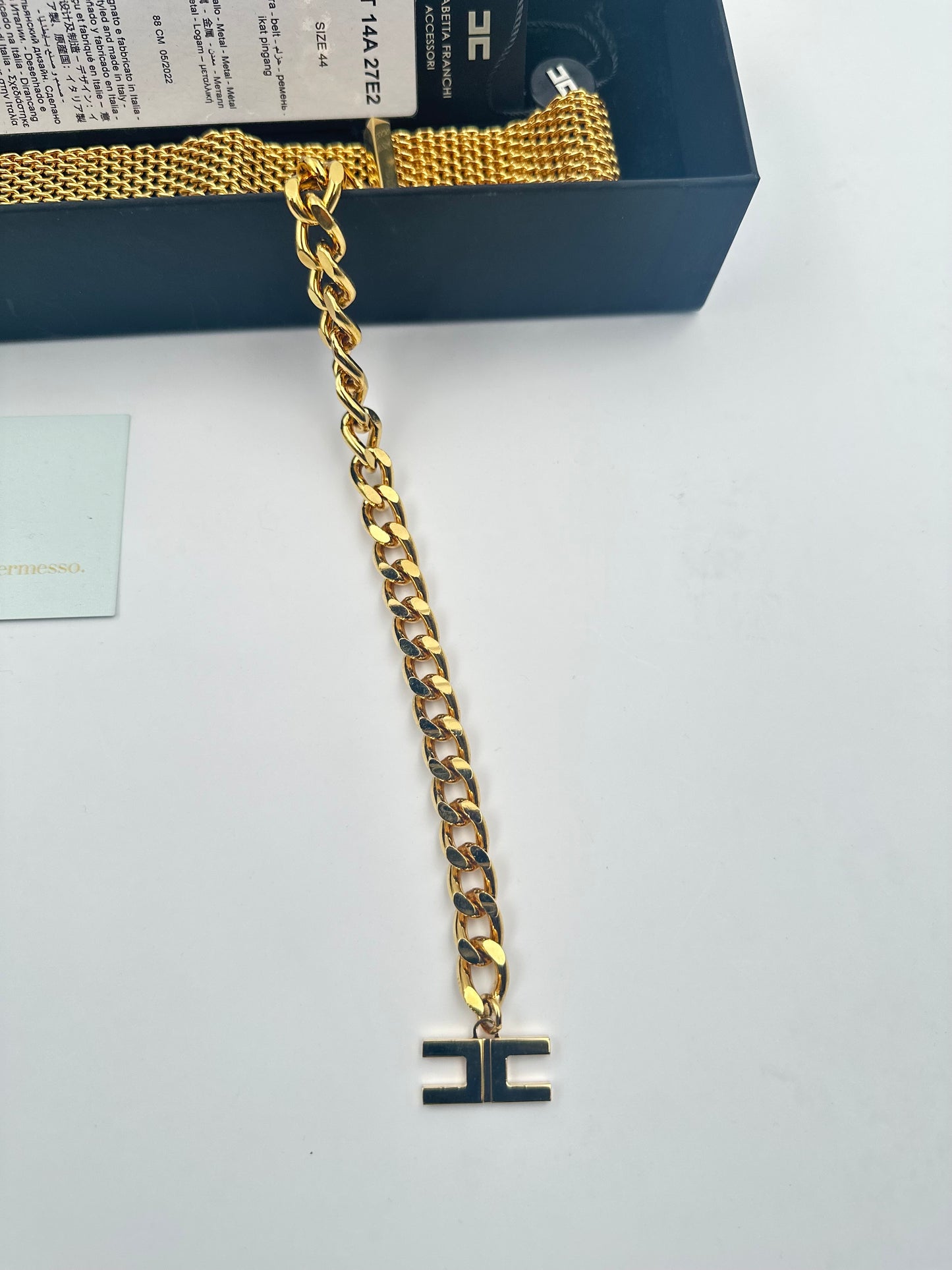 ELISABETTA FRANCHI CINTURA IN MAGLIA LIGHT GOLD / SPEDIZIONE H24