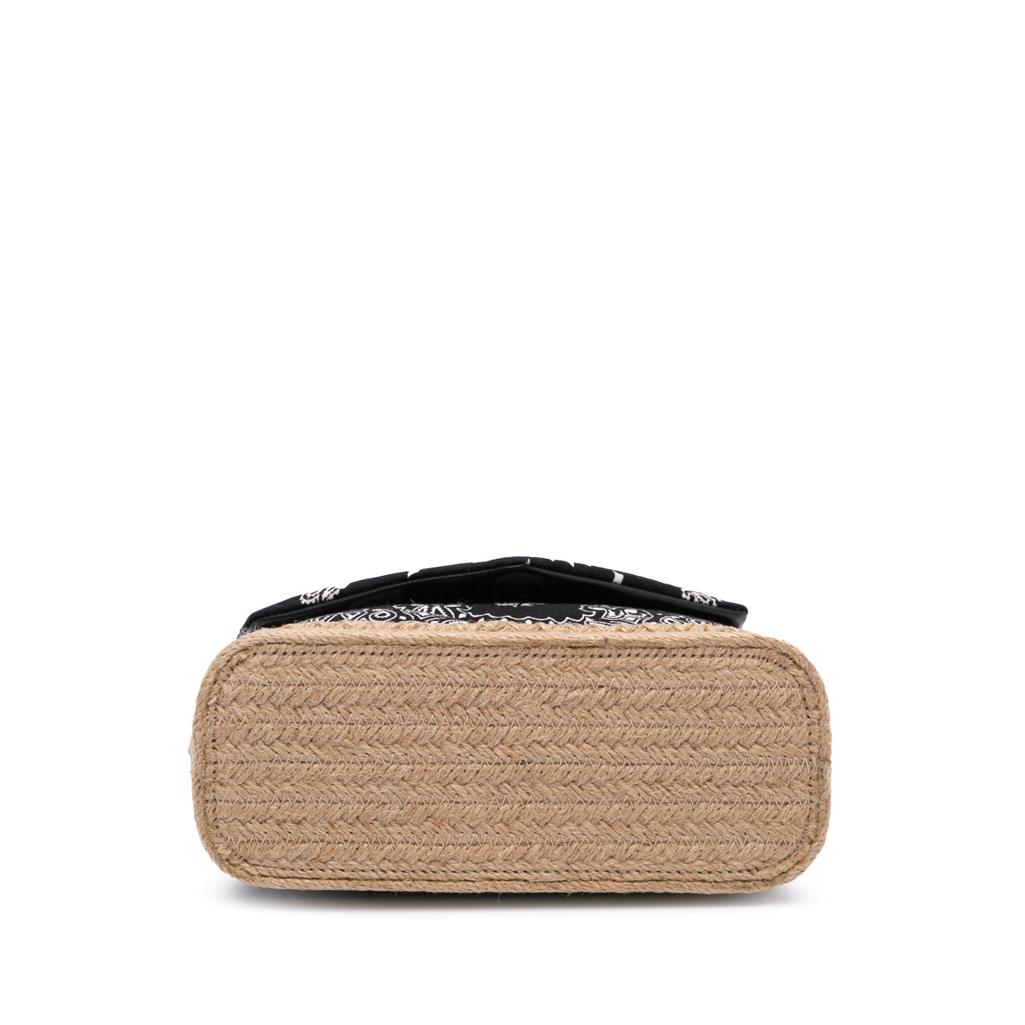 Saint Laurent Loulou Toy in Cotone Bandana Nero con Dettagli in Rafia – 2018