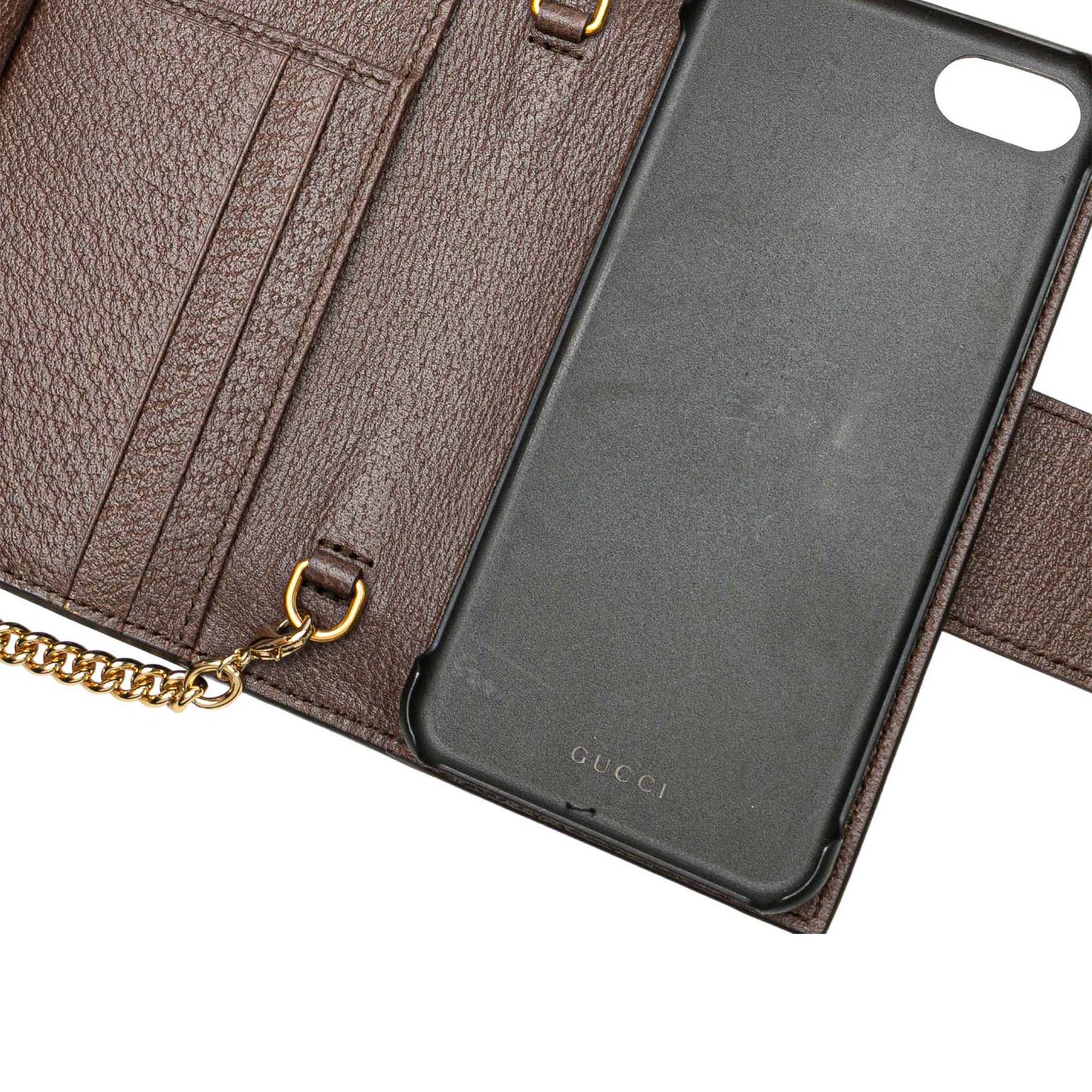 Gucci Ophidia GG Supreme Wallet on Chain con Custodia iPhone – Marrone