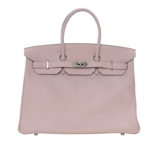 Hermès Birkin Retourne 35 Swift Rose Dragee pelle vitello 2009 con hardware palladio e dotazione completa