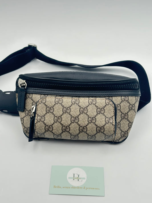 Gucci Marsupio GG Supreme Canvas Beige/Nero – Taglia Media