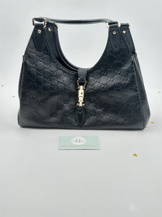 Gucci Jackie Medium in pelle Guccissima nera – 2000s