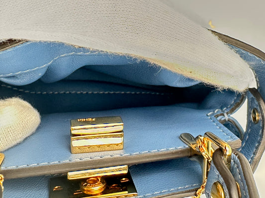Fendi Nano Peekaboo – Pelle Azzurra