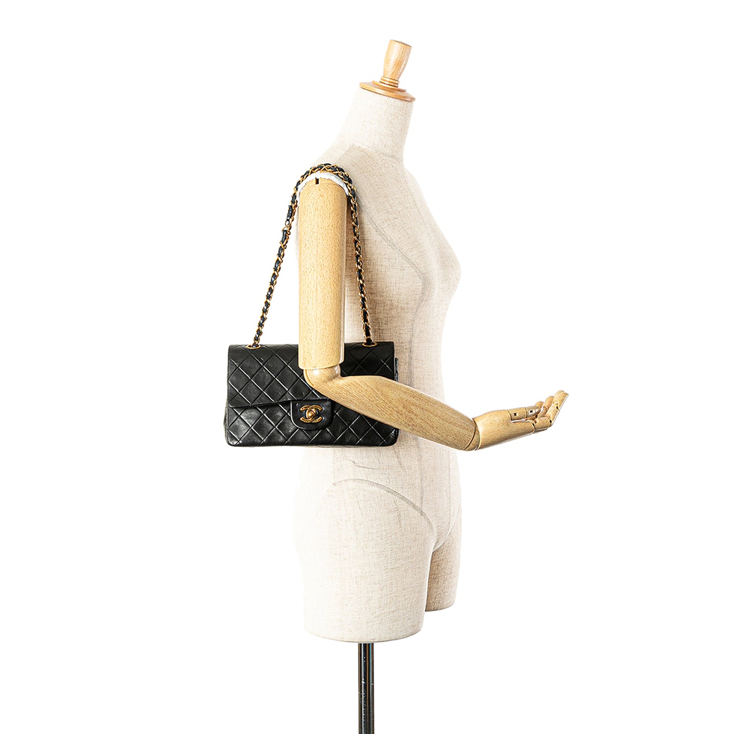 Chanel Classic Double Flap Small – Pelle di agnello nera – Serie 1 (1989–1991)