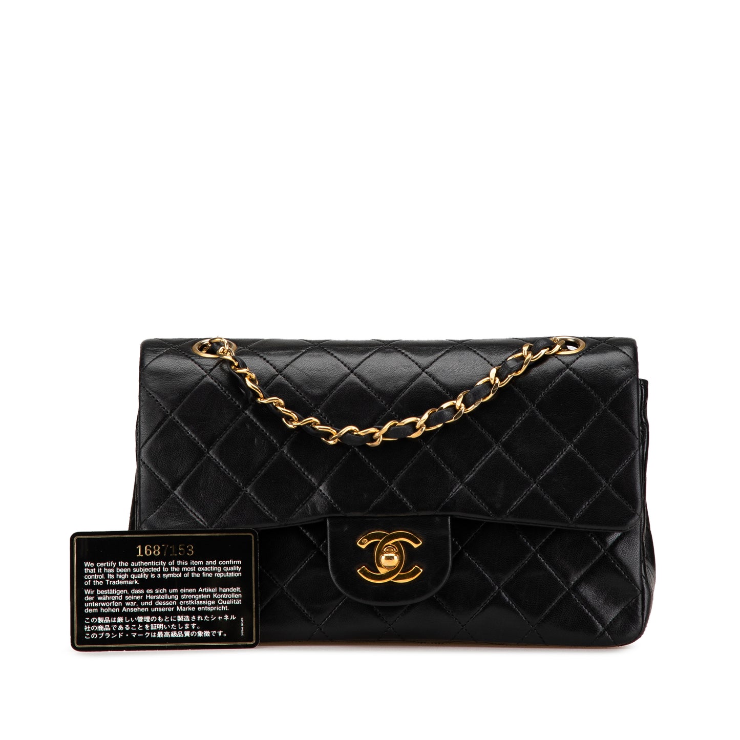 Chanel Classic Double Flap Small – Pelle di agnello nera – Serie 1 (1989–1991)