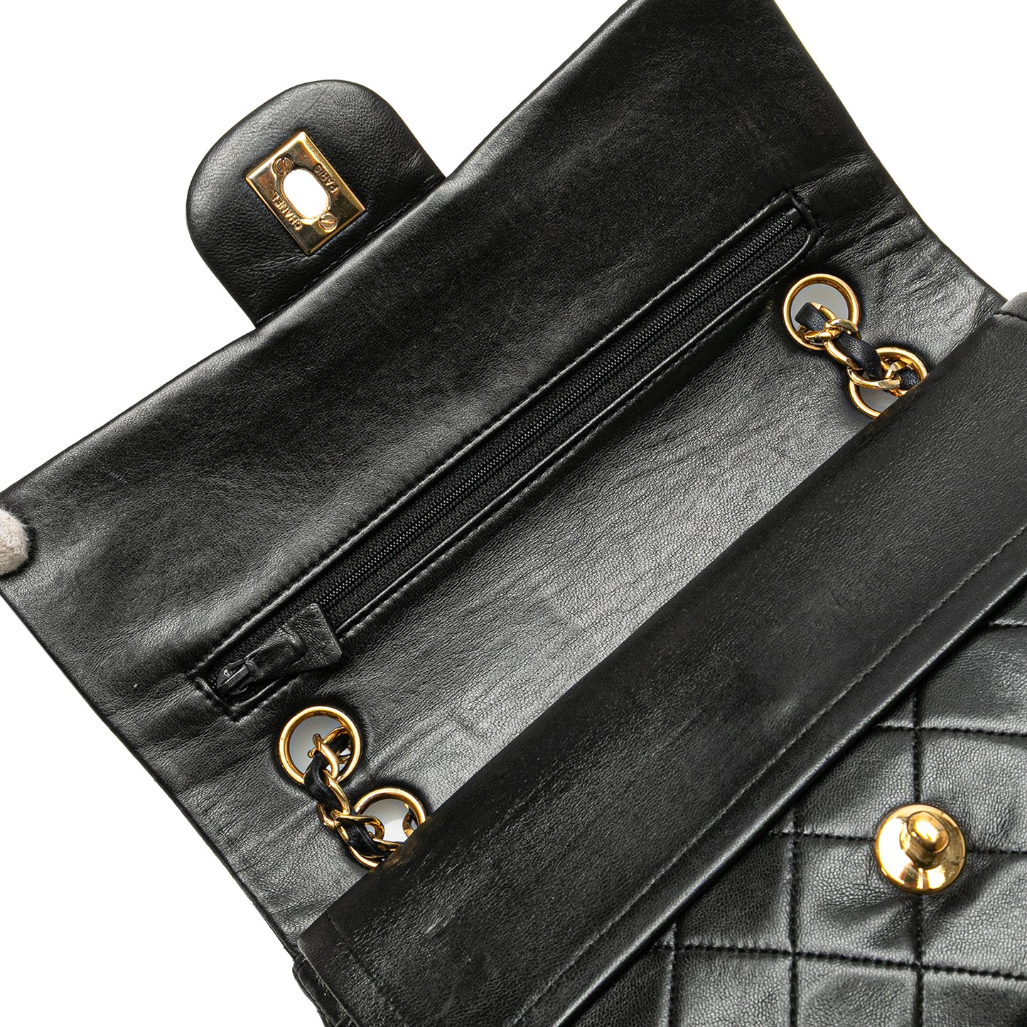Chanel Classic Double Flap Small – Pelle di agnello nera – Serie 1 (1989–1991)