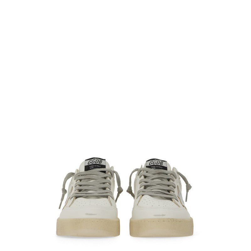 Golden Goose – Ball Star 2 Sneaker in Pelle Bianca con Stella Argento e Dettagli Glitter – Donna – FW25