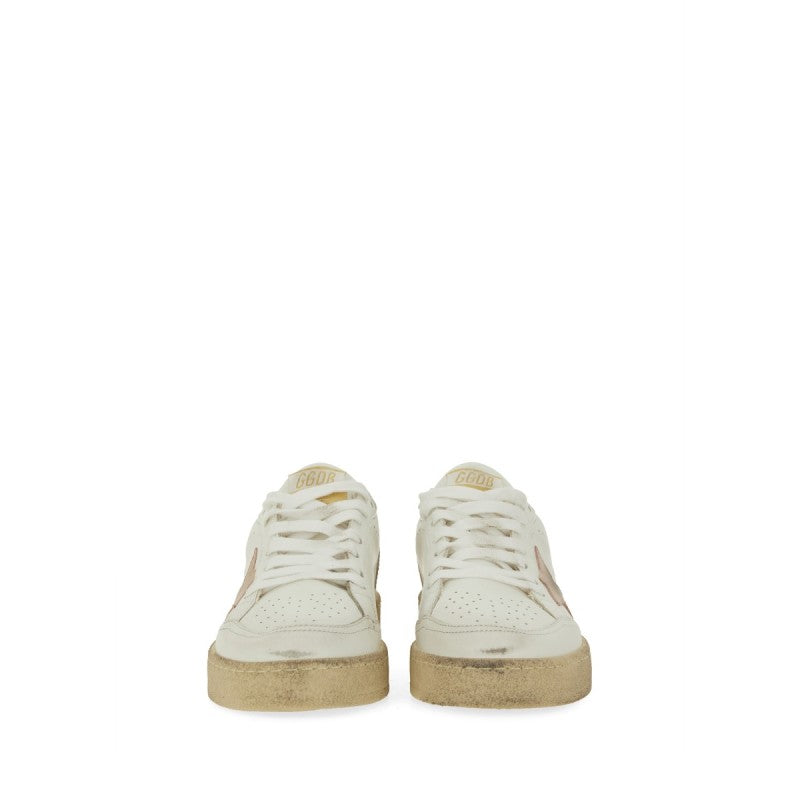 Golden Goose – Ball Star 2 Sneaker in Pelle Bianca con Stella Rosa Cipria – Donna – FW25