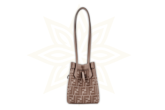 Fendi Origami Mini in Jacquard FF e Pelle Taupe – Nuova da Boutique - Etoilux