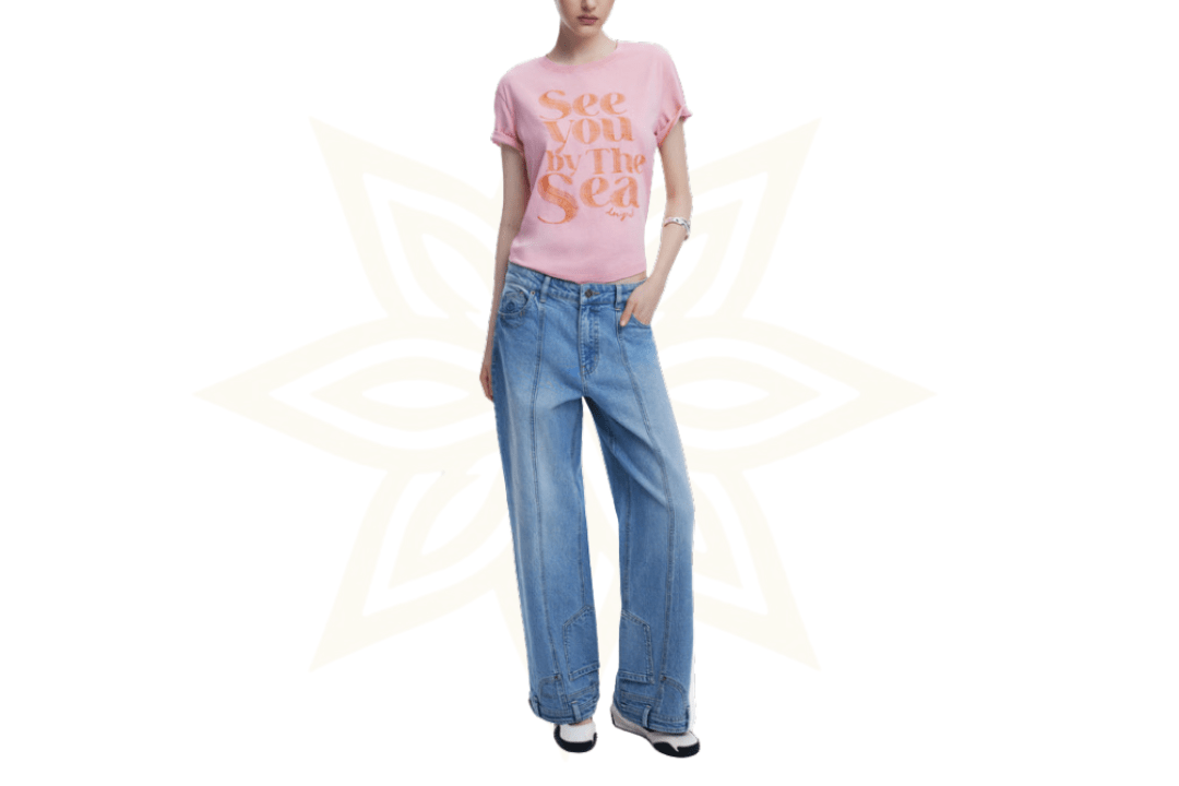T-shirt Desigual rosa “See you by the Sea” – 100% cotone - Etoilux