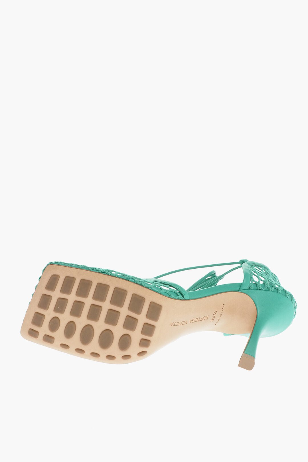 Bottega Veneta Sandalo in tessuto verde e pelle - Etoilux