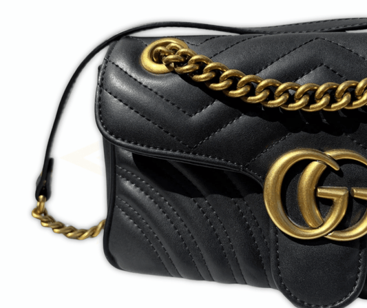 Gucci GG Marmont Mini Bag in Pelle Matelassé Nera – Pre - owned - Etoilux