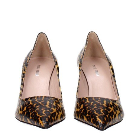 Décolleté Miu Miu a Punta in Pelle Leopardata - Nuove con Etichetta - Etoilux