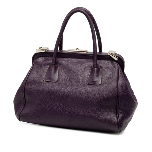 Prada Madras Cerniera Frame – Borsa da Medico in Pelle di Capra Viola (anni ’90–2000) - Etoilux